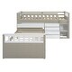 preview thumbnail 7 of 26, L-shaped Space-Saving Twin Loft and Twin Platform Bed with 7 Drawers and Full Guardrails