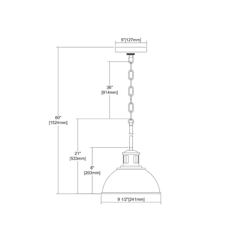 Elk Home Lyndon White With White Metal Shade 1 Light Pendant