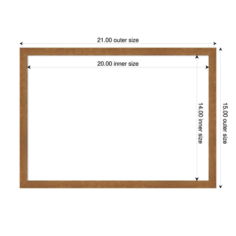 Amanti Art Carlisle Blonde Narrow Framed Dry Erase Magnetic Board - 21 x 15 in - Carlisle Blonde Narrow