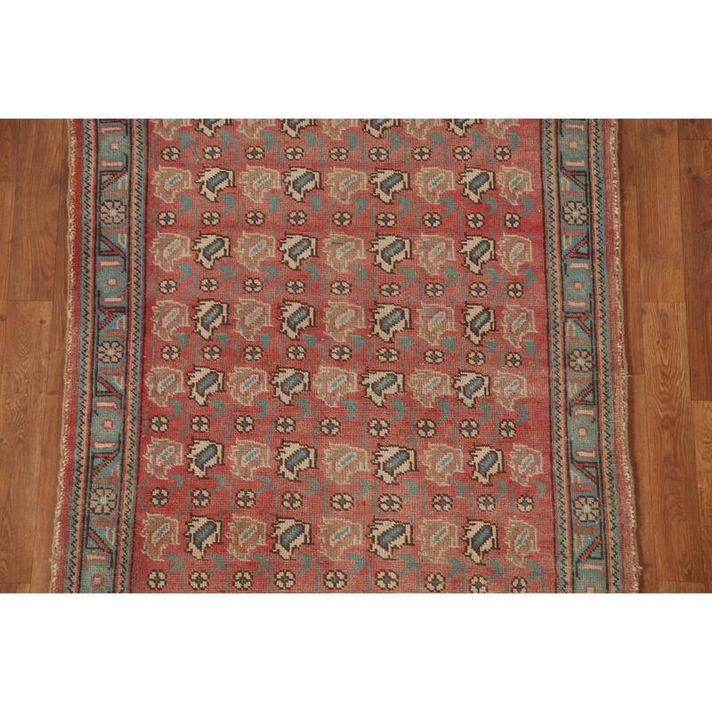 Geometric Tabriz Persian Vintage Rug Handmade Wool Carpet - 3'6"x 4'8"