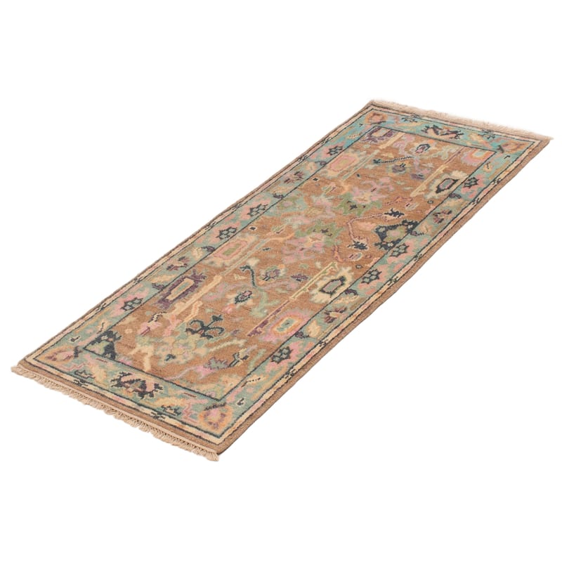 ECARPETGALLERY Hand-knotted Modern Oushak Tan Wool Rug - 2'6 x 5'10