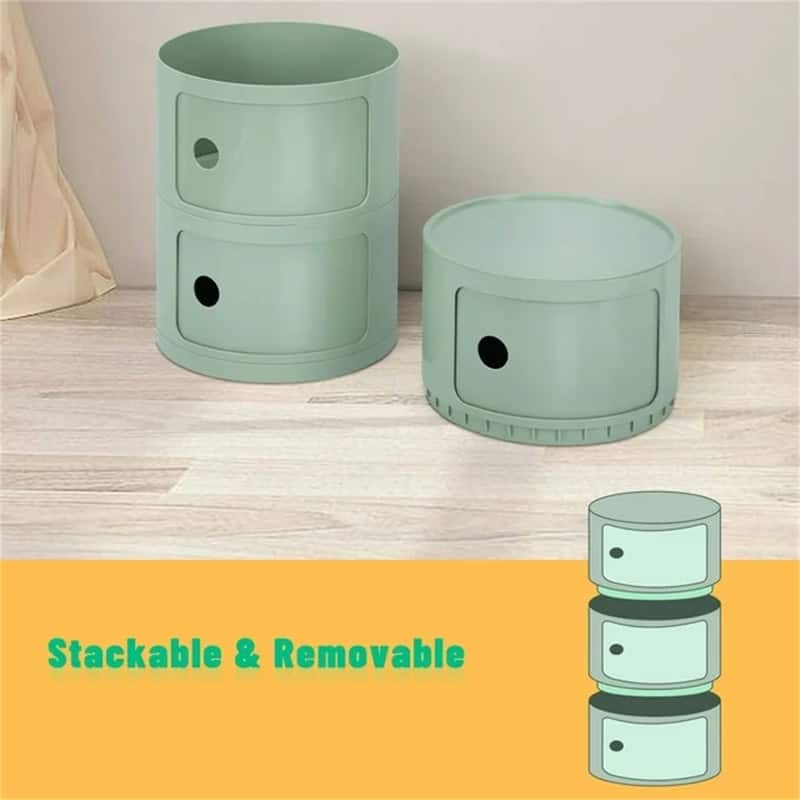 Sliding Barrel Modern Bedroom Nightstand