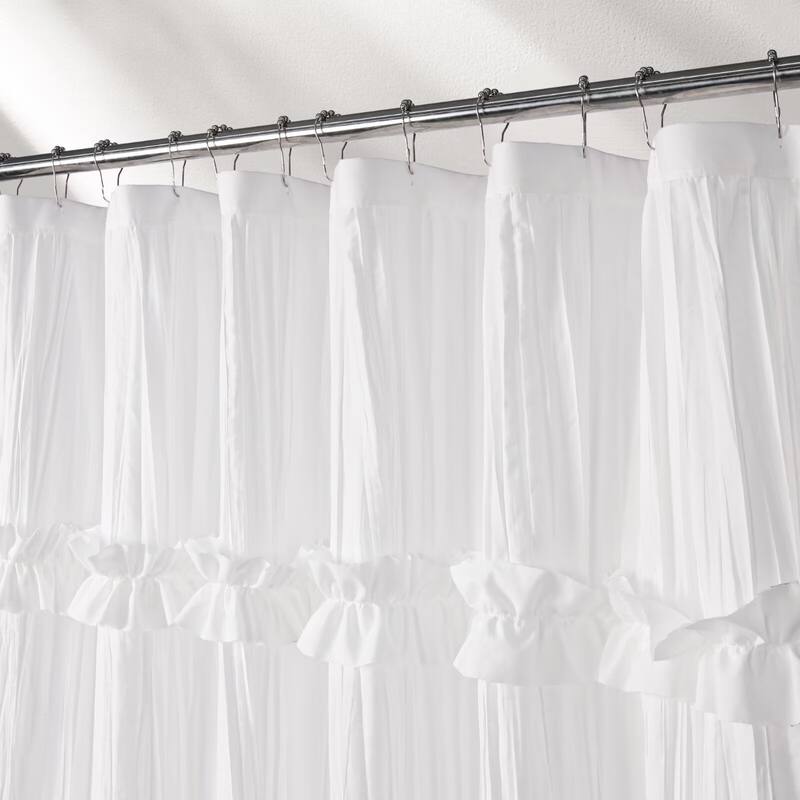 Recycled Ruffles and Pleats Shower Curtain