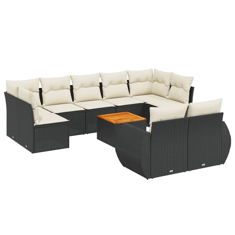 vidaXL Garden Sofa Set Black