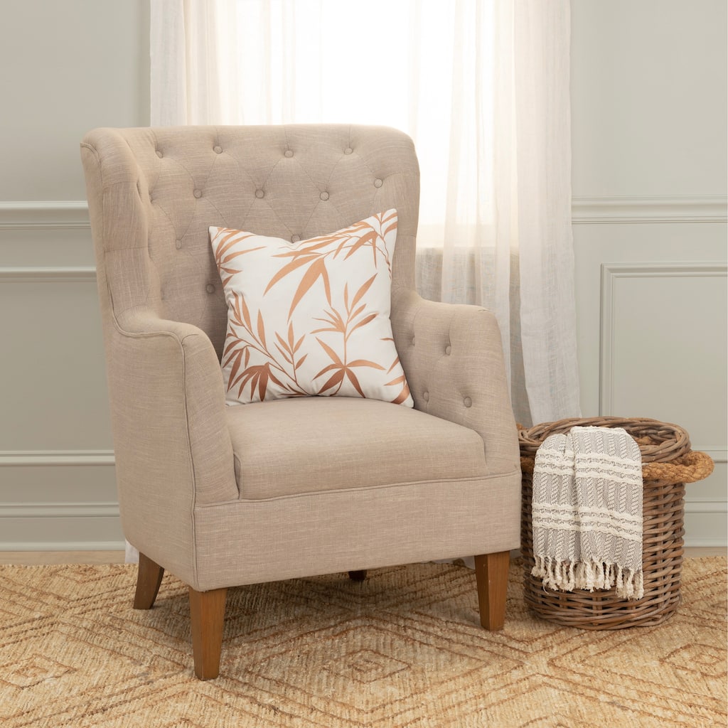 Rizzy Home Transitional Ivory Down Filled Pillow - 18" x 18"