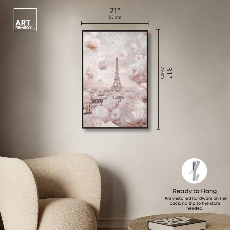Raining Petals in Paris Canvas by Art Remedy