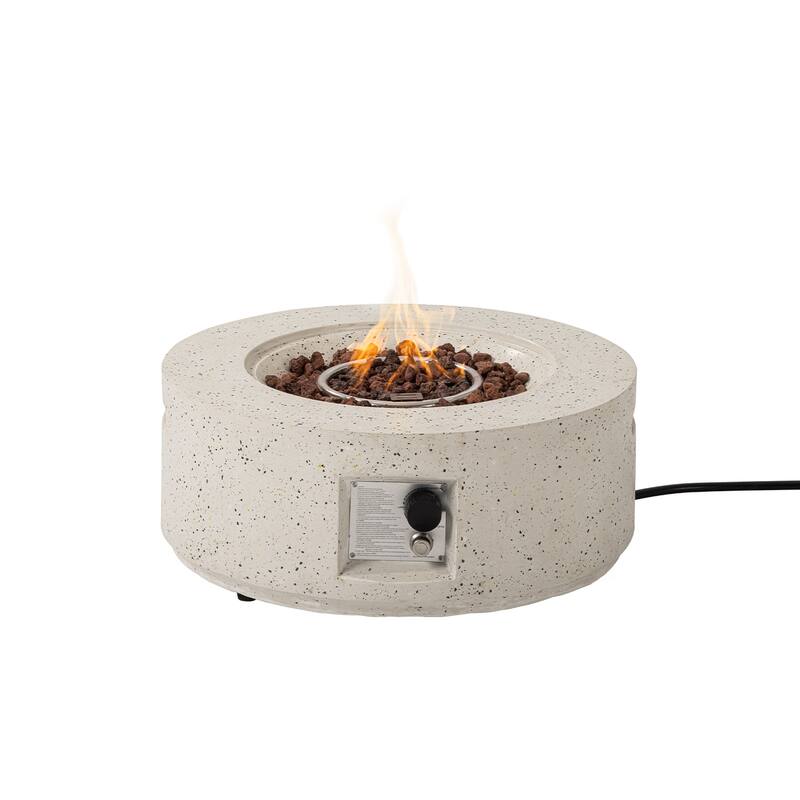 COSIEST Outdoor Patio Round Propane Firepit, 40000BTU - 28" W x 28" D x 12" H