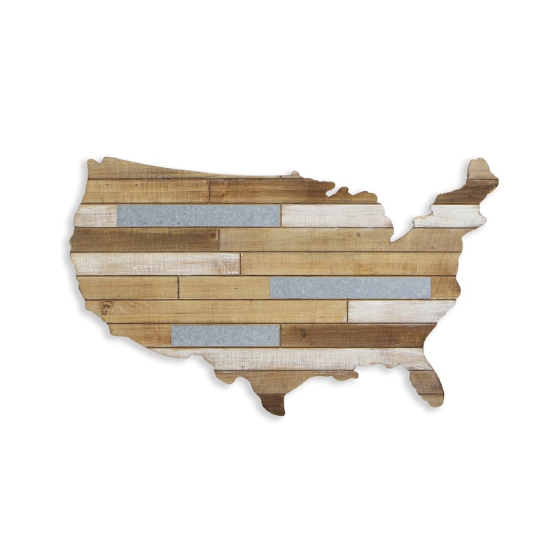 Brown Wood USA Wall Decor - Brown