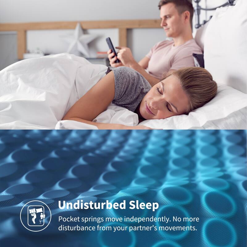 Kescas 8-inch Memory Foam Motion Isolation Pocket Spring Mattress