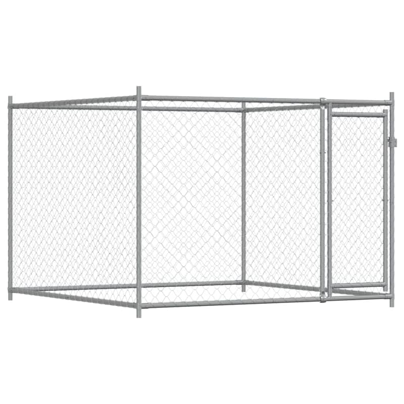 vidaXL Dog Cage Grey Galvanized Steel Durable Dog Cage