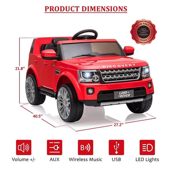 Licensed Land Rover Ride on Car, 12V 4.5 MPH Ride on Toys for Toddlers 3-8
