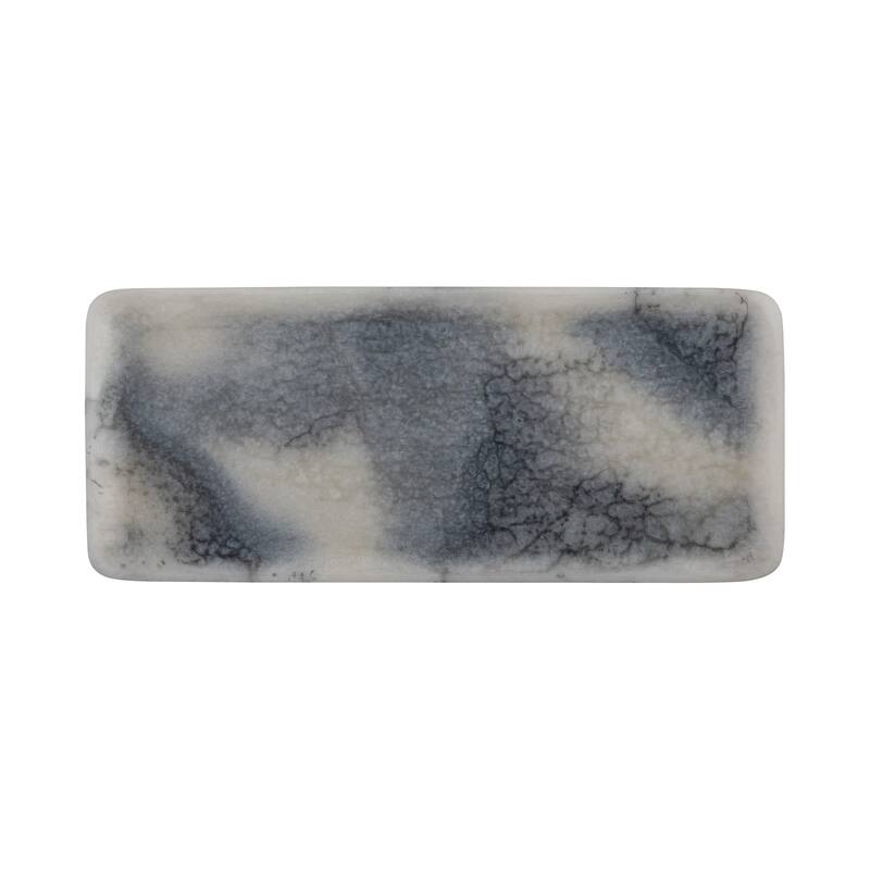 Grey Resin Rectangle Platter Set of 2