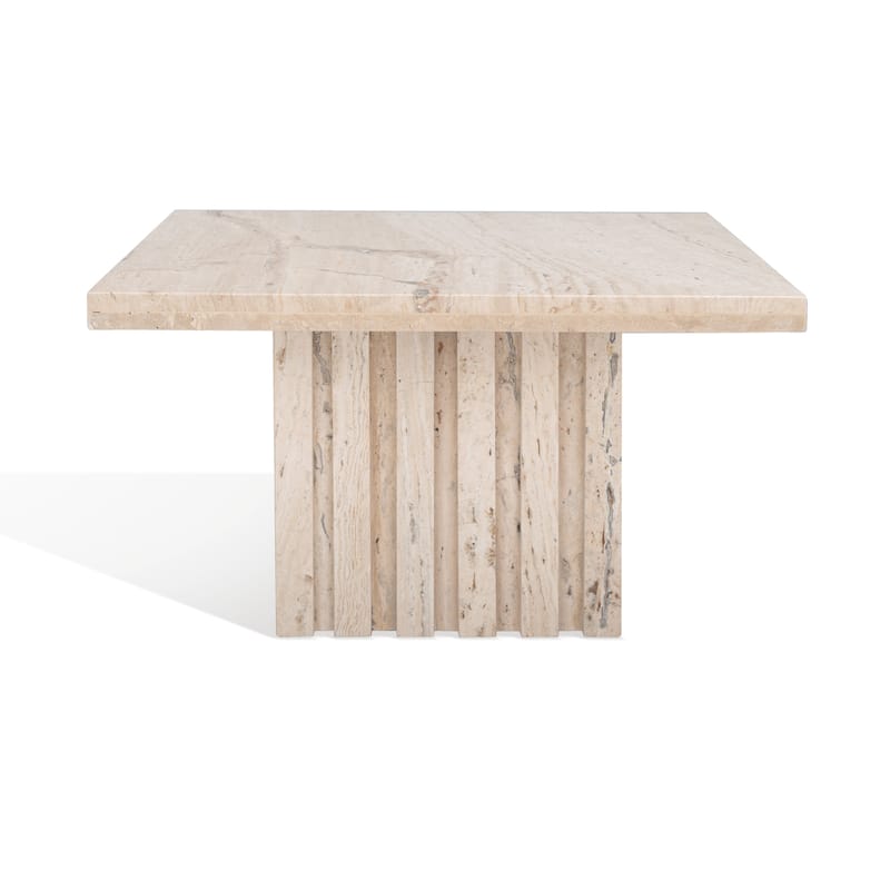 SAFAVIEH Couture Izzat Square Marble Accent Table - 21 In W x 21 In D x 12 In H - 21"W x 21"D x 12"H