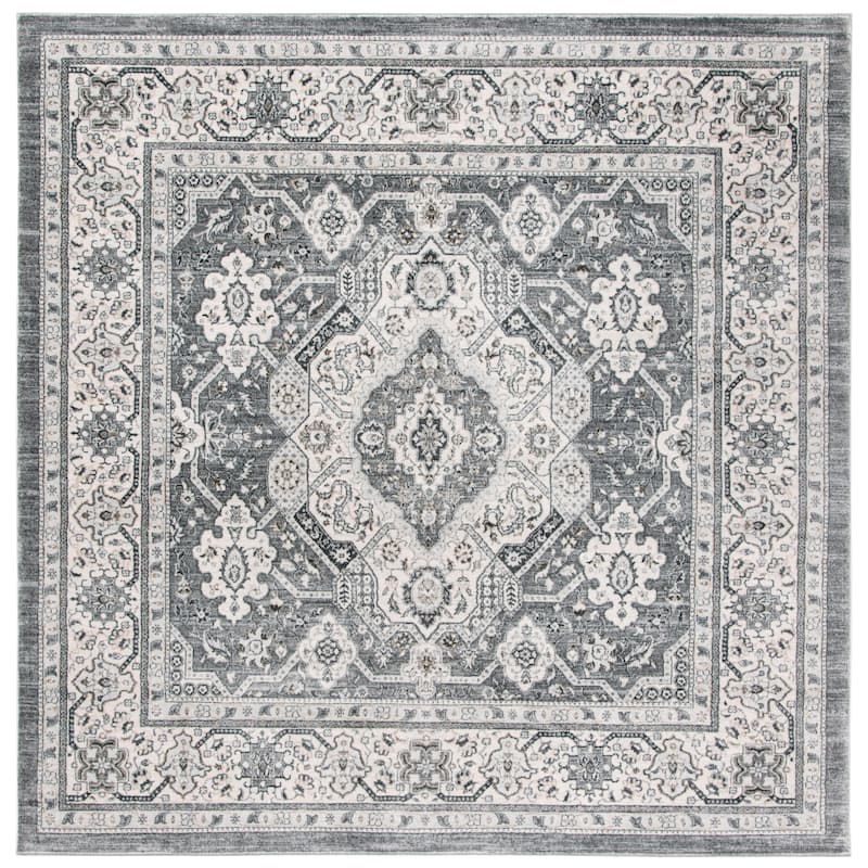 SAFAVIEH Isabella Minola Traditional Oriental Rug - 6'7" - Grey/Cream - Square