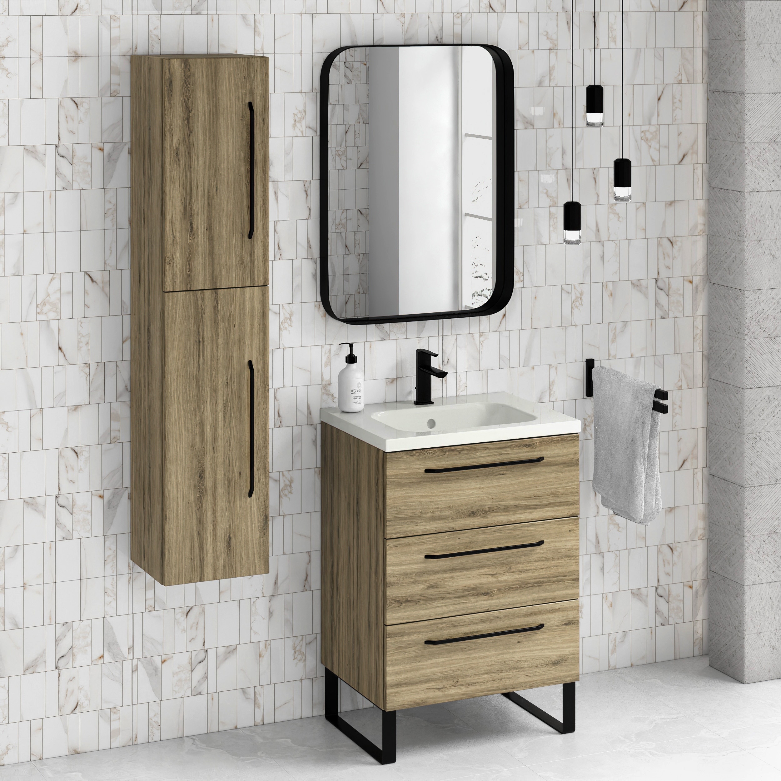 24 Bathroom Vanity Cabinet Ceramic Sink Set Denver W 24 Xh