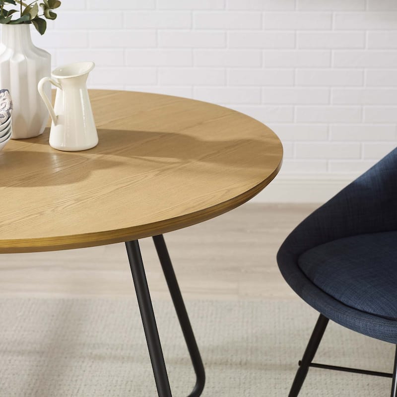 Wood Curved X-Base Round Dining Table,only 1PC table