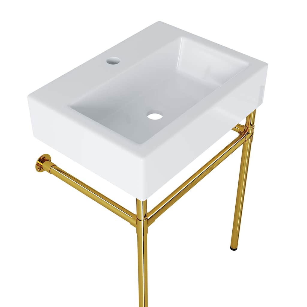 Redeem 24" Wall-Mount Gold Stainless Steel Bathroom Vanity