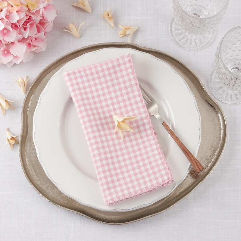Gingham Design Dinner Napkins (Set of 4) - 18"x18"