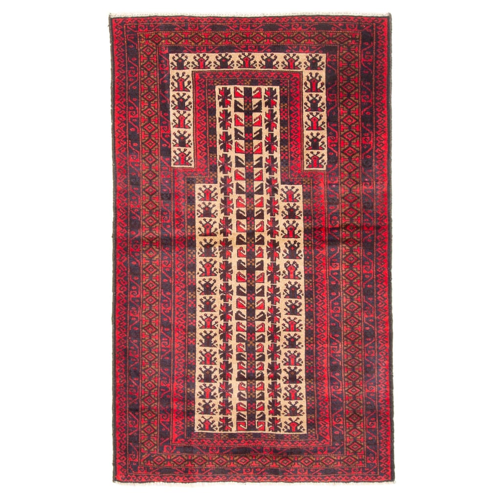ECARPETGALLERY Hand-knotted Teimani Tan Wool Rug - 2'10 x 4'11