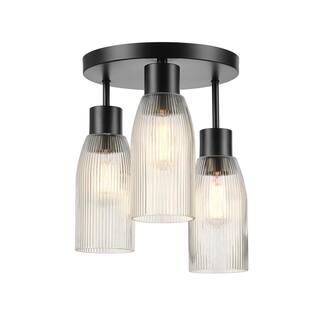 Globe Electric 91009615 Tulip 3 Light 13" Wide Semi-flush Ceiling