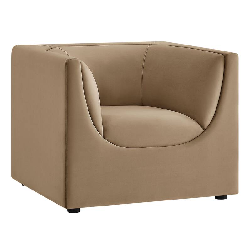 Hilda Curved Back Performance Velvet Armchair