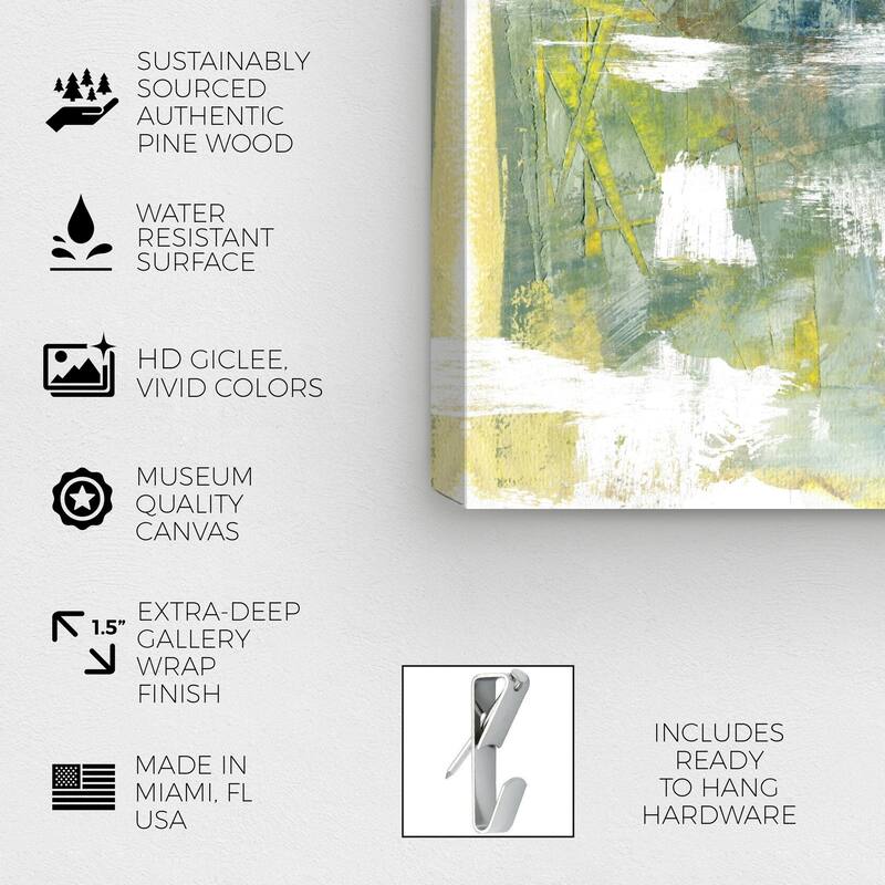 Wynwood Studio Canvas Abstract Adagio Spring Green and Modern & Contemporary Wall Art Canvas Print