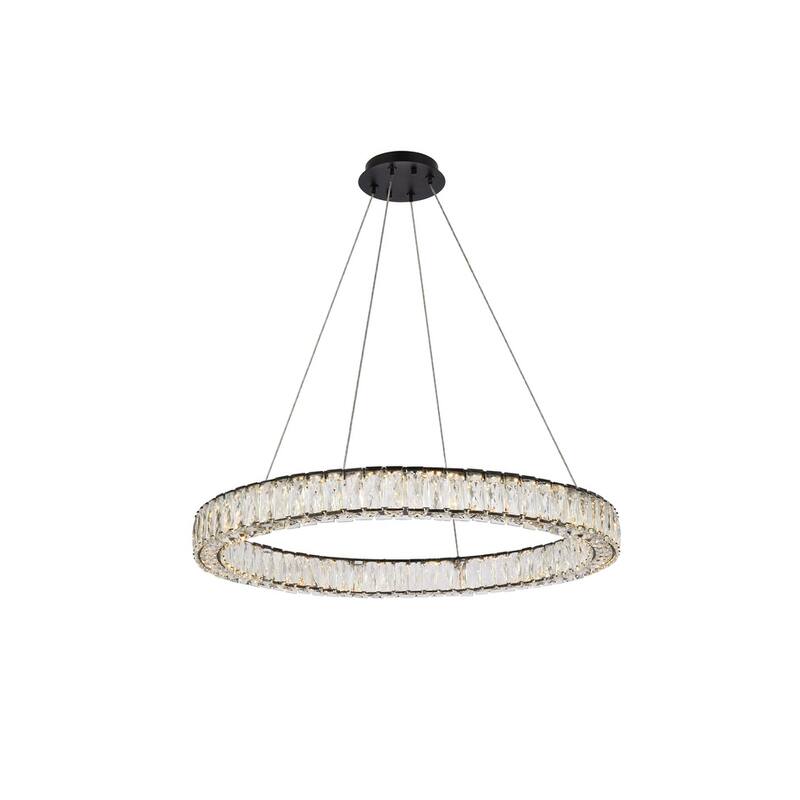 Indigo Home 31 inch LED round Single pendant in black - Black