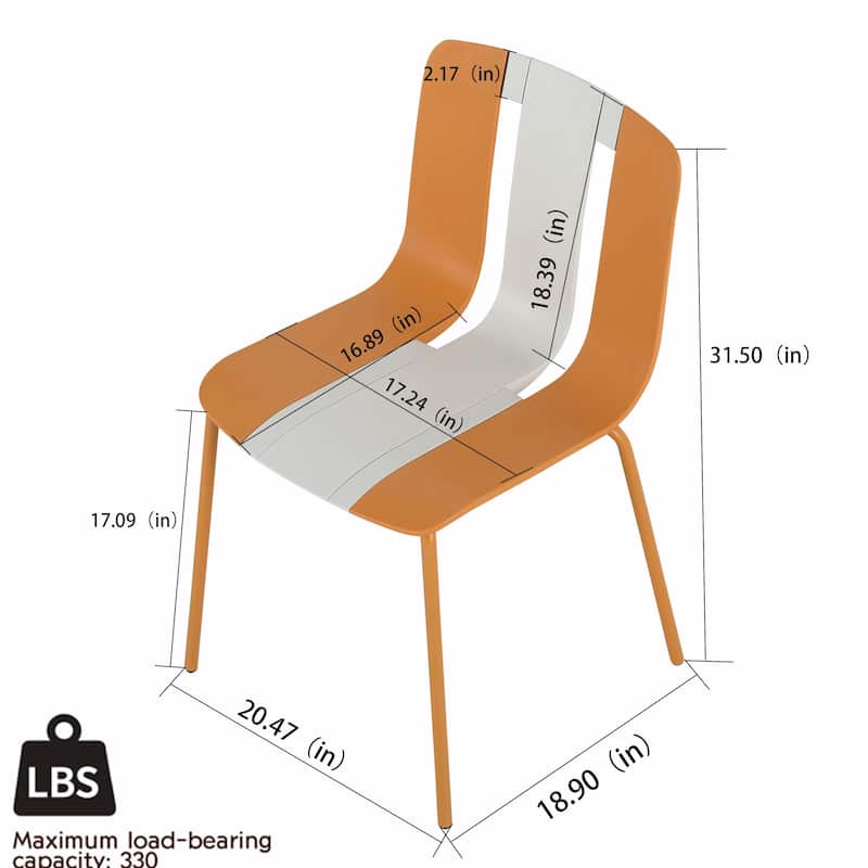 Vibrant PP Plastic Chairs with Metal Legs - 4-Pack
