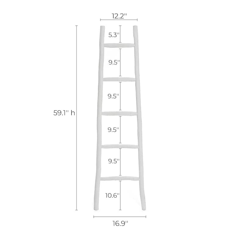 White Solid Wood 5-Rung Blanket Ladder - 59.1" H