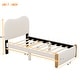 preview thumbnail 12 of 10, Twin Size Curved Design Platform Bed Upholstered Bed Frame