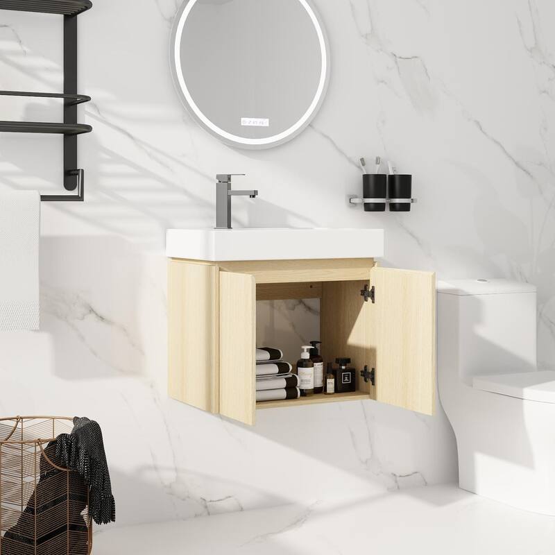 Beingnext 16''/20''/24"/30"/36" Bathroom Vanity with Sink, Floating Bathroom Vanity with Soft Close Door