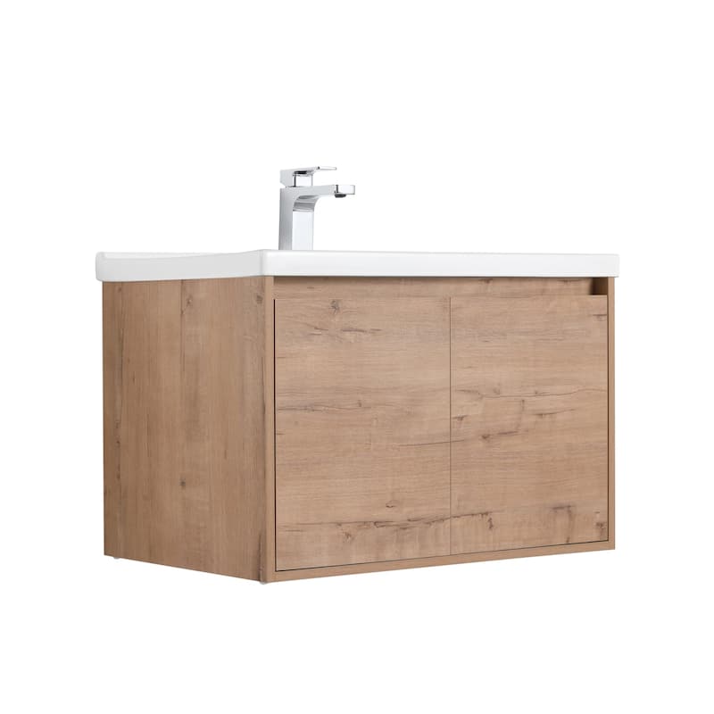 Blossom 28" Wall Mounted Floating Bathroom Vanity with Ceramic Sink