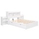 preview thumbnail 9 of 32, Full Size Storage Platform Bed with Twin Size Trundle, Pull-Out Shelves, 2 Drawers, and USB Headboard, White