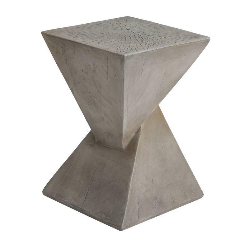 A Twisted Hourglass Structure And A Wood-Like Finish Geometric Mgo Side Table