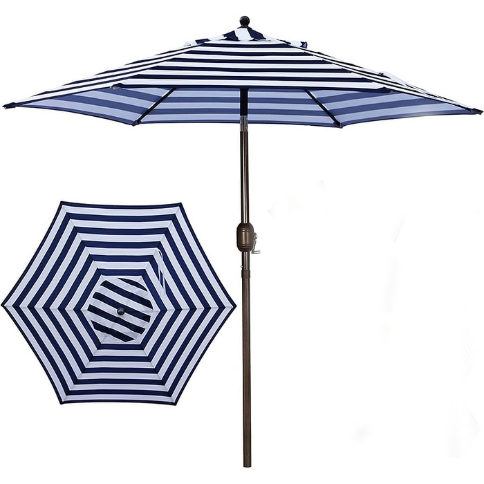 7.5 striped patio umbrella Sunnydaze 9-Foot Outdoor with Solar Lights, Awning Stripe The Safavieh outdoor collection vienna 7.5 AMMSUN 7ft Patio Umbrella with