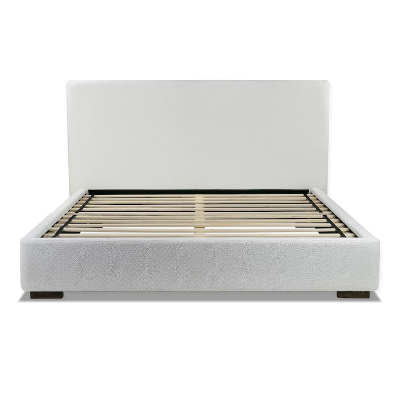 Bedwyr White Boucle Queen Bed