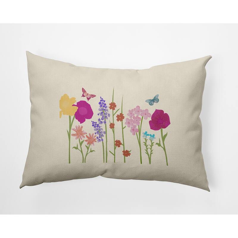 Little Garden Indoor/Outdoor Throw Pillow - Daffodil - 14" x 20"