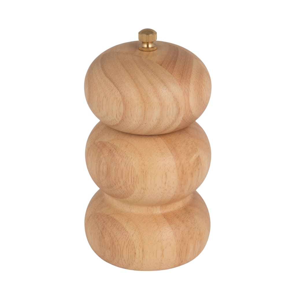 Rubberwood Salt and Pepper Mill - 3.0"L x 3.0"W x 5.13"H