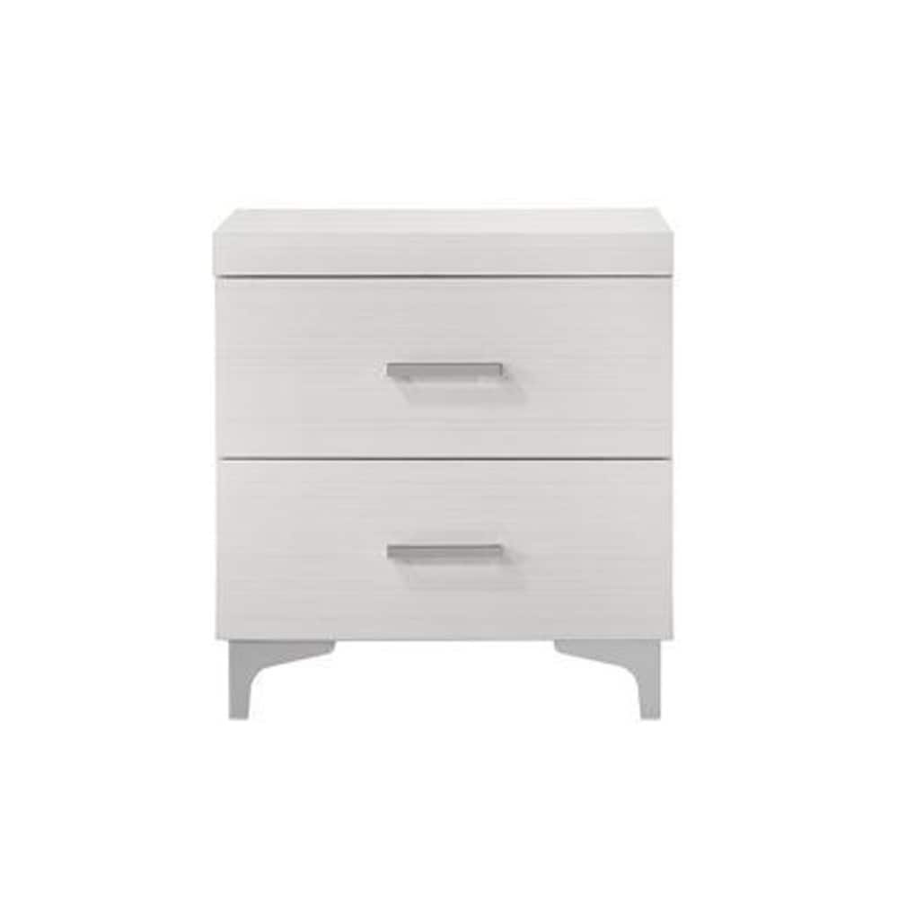 2 Drawers Nightstand with Metal Legs