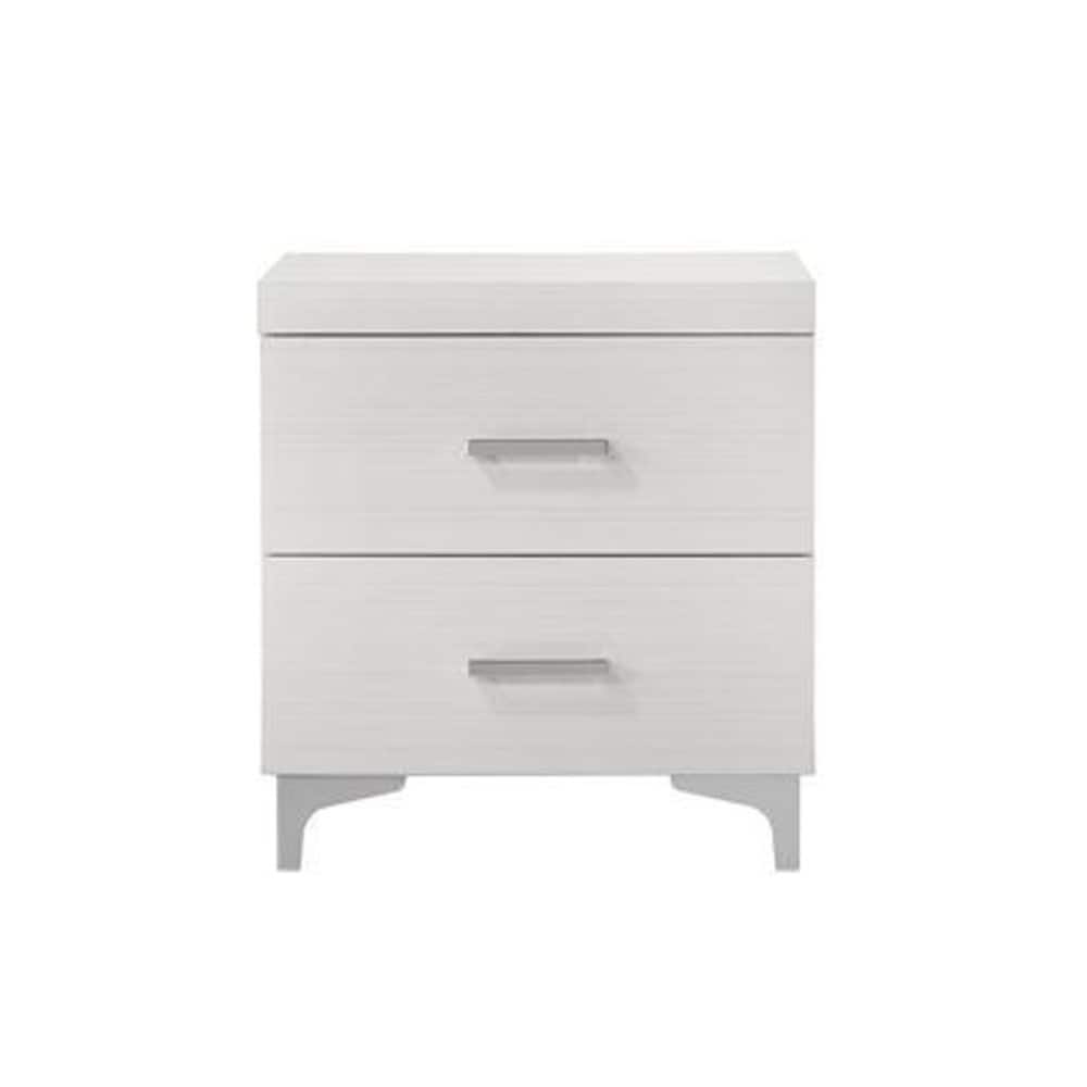 2 Drawers Nightstand with Metal Legs