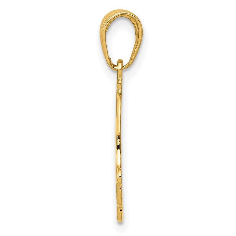 Curata 14k Yellow Gold Solid 18" Chamseh Pendant Necklace - 22.9x12.2mm