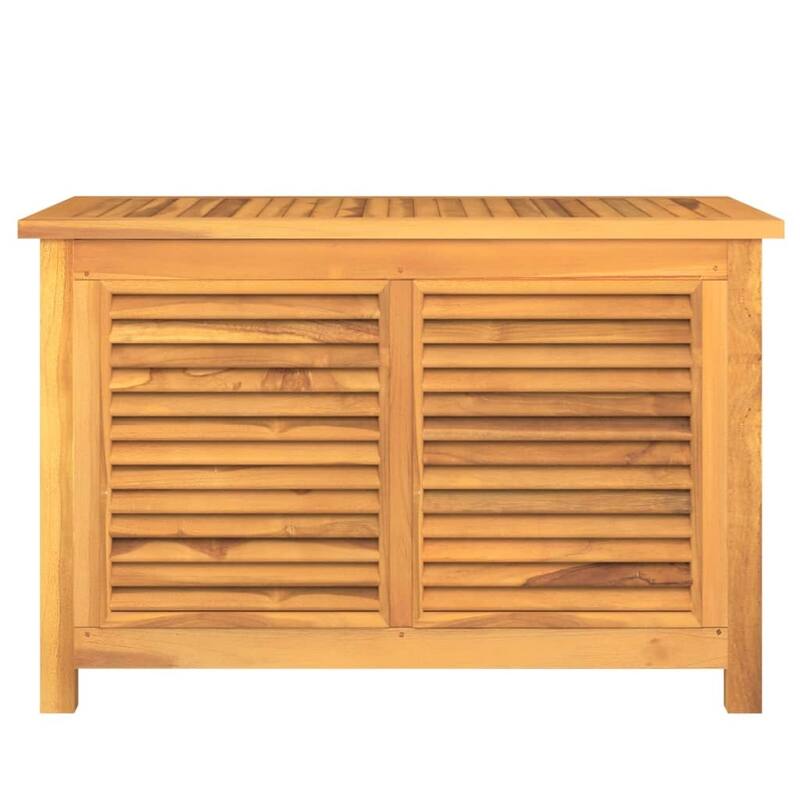 vidaXL Patio Storage Box Outdoor Cushion Storage with Bag Solid Wood Teak