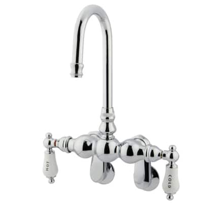 Kingston Brass Vintage Wall Mounted Clawfoot Tub Filler with Porcelain