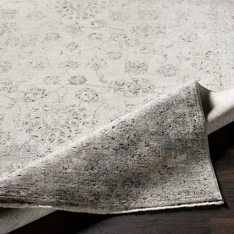 Harlan Distressed Traditional Grey Area Rug - 8'10" x 13'1"