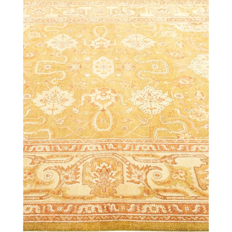 Overton Hand Knotted Wool Vintage Inspired Modern Contemporary Eclectic Green Area Rug - 5'10" x 9'2"