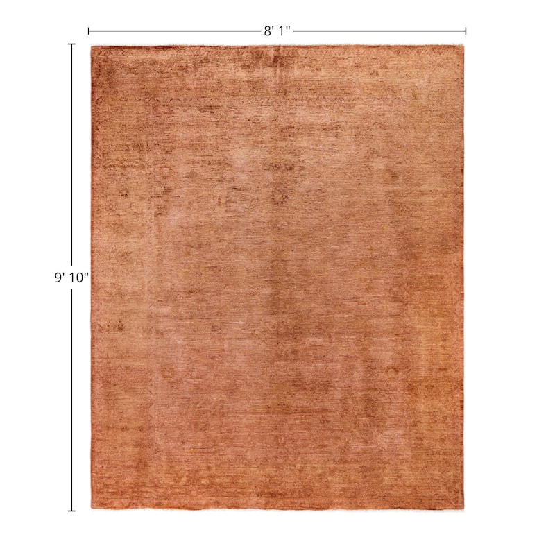Overdyed One-of-a-Kind Hand-Knotted Area Rug - Brown - 8' 1" x 9' 10"
