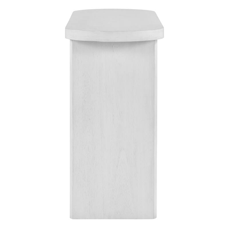 Elegant Minimalist Console Table with Rounded Edges and Sturdy Shelf Design for Entryway