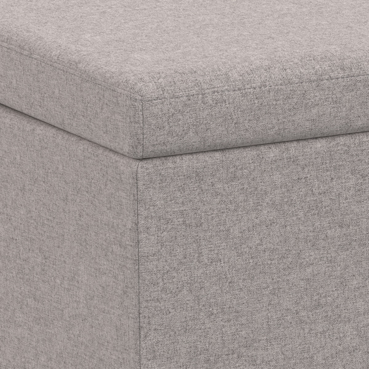 Avalon 54 inch Wide Extra Large Storage Ottoman Bench in Cloud Grey Polyester Linen Fabric