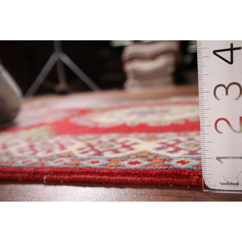 Red Kazak Accent Rug Handmade Traditional Wool Carpet - 2'7" x 4'0"