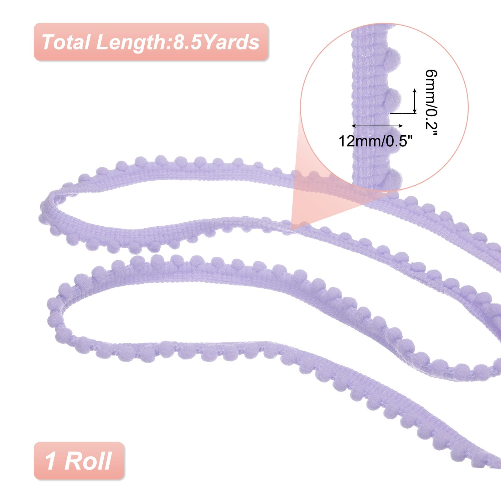 Pom Pom Trim Ribbon, Ball Fringe Trim for DIY